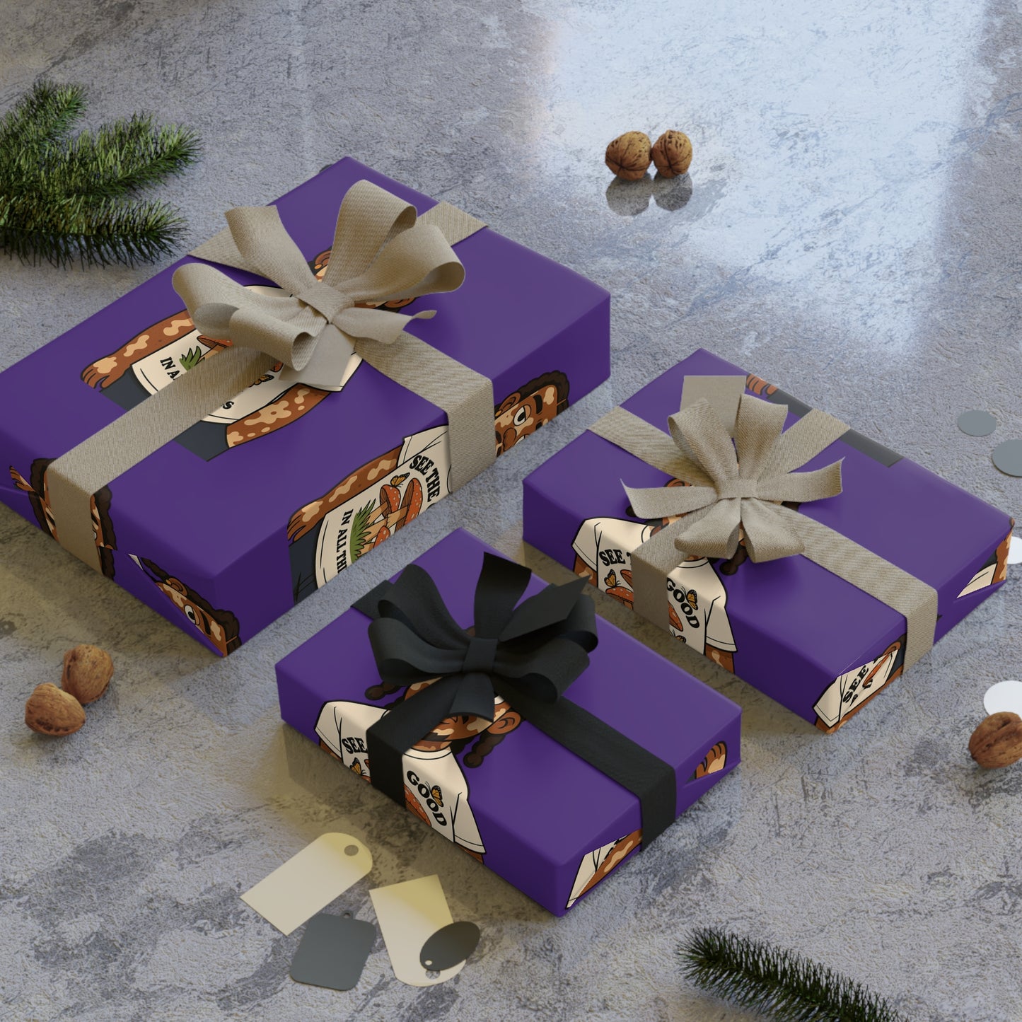 2wotone Cartoon Gift Wrapping Paper Roll - Fun Character Design for All Occasions