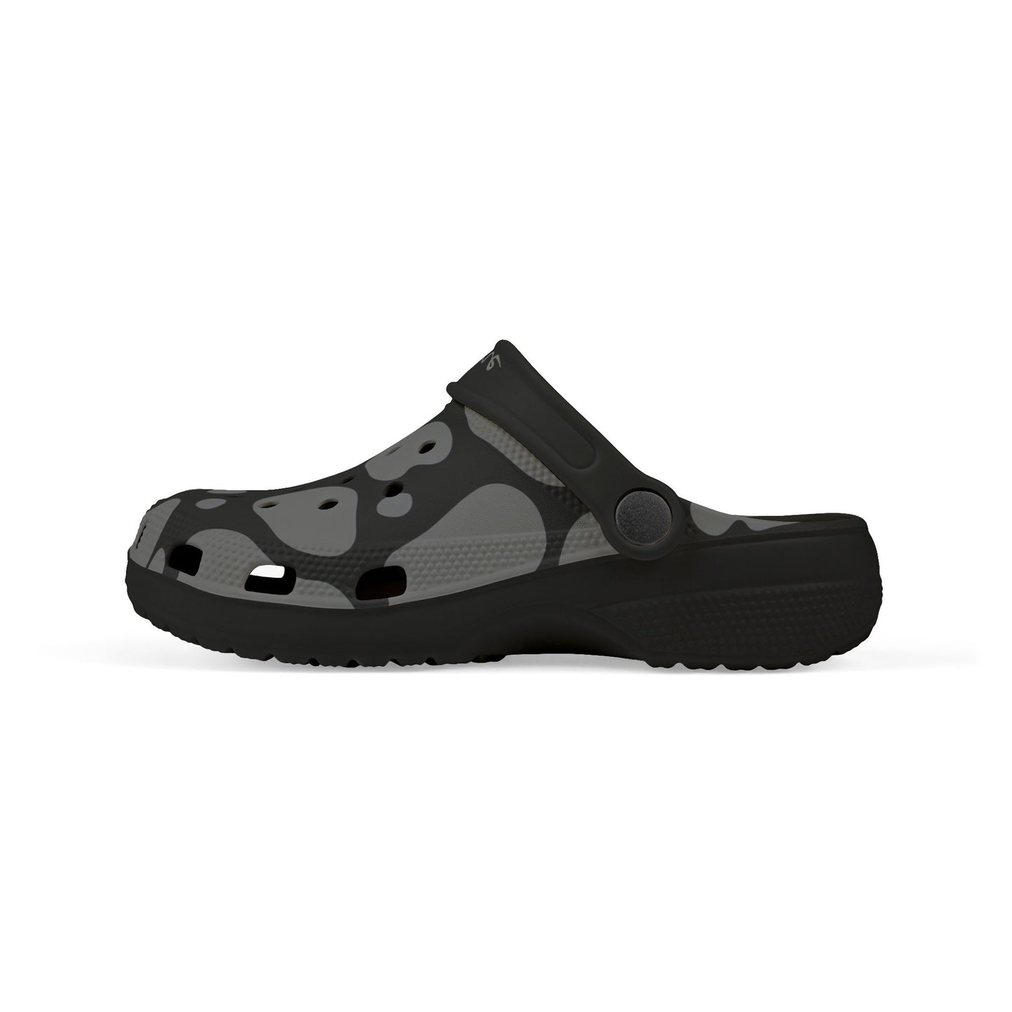 Kids 2wotone Print Grey & Black Foam Clogs