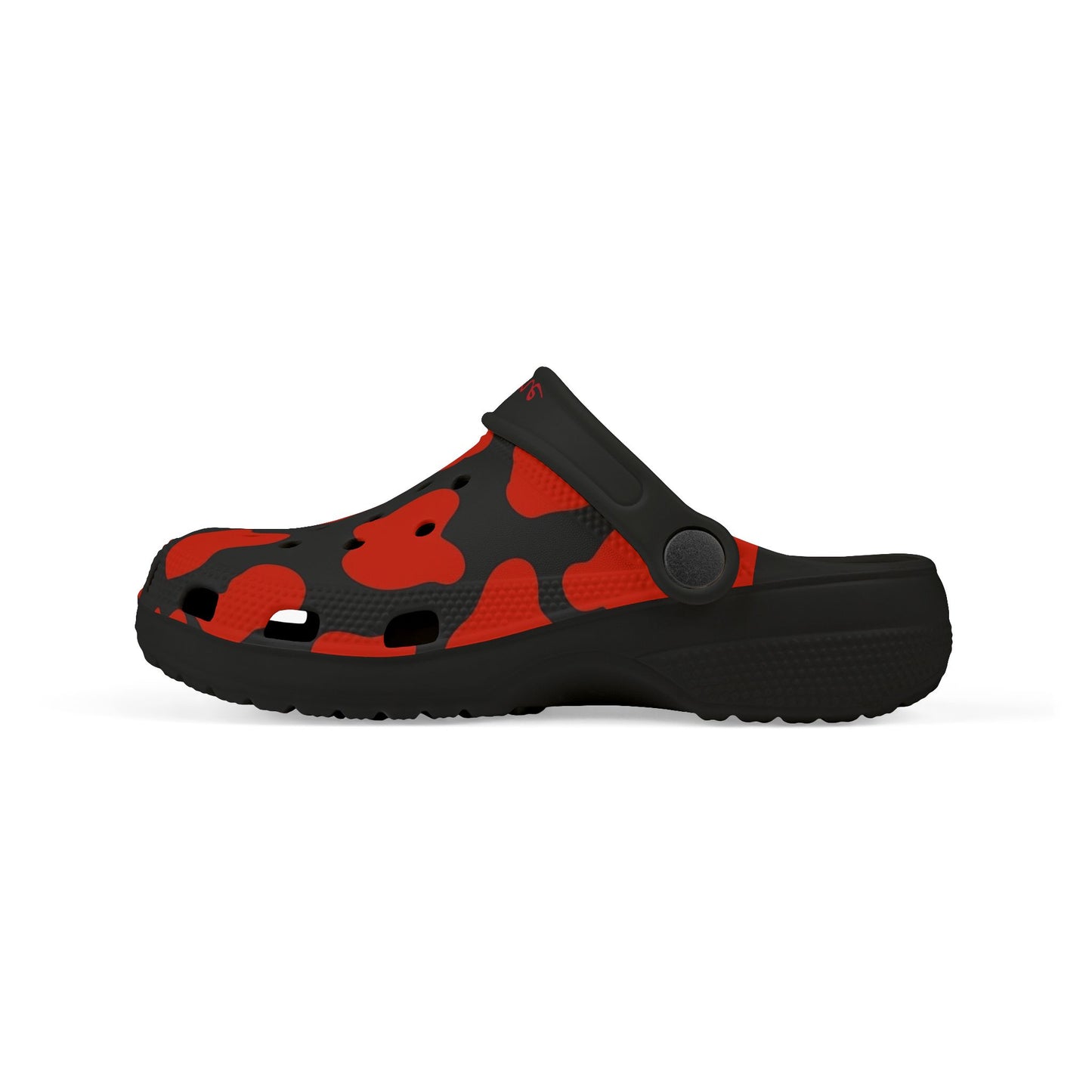 Kids' 2wotone Print Red & Black Foam Clogs - Lightweight Slip-On Shoes