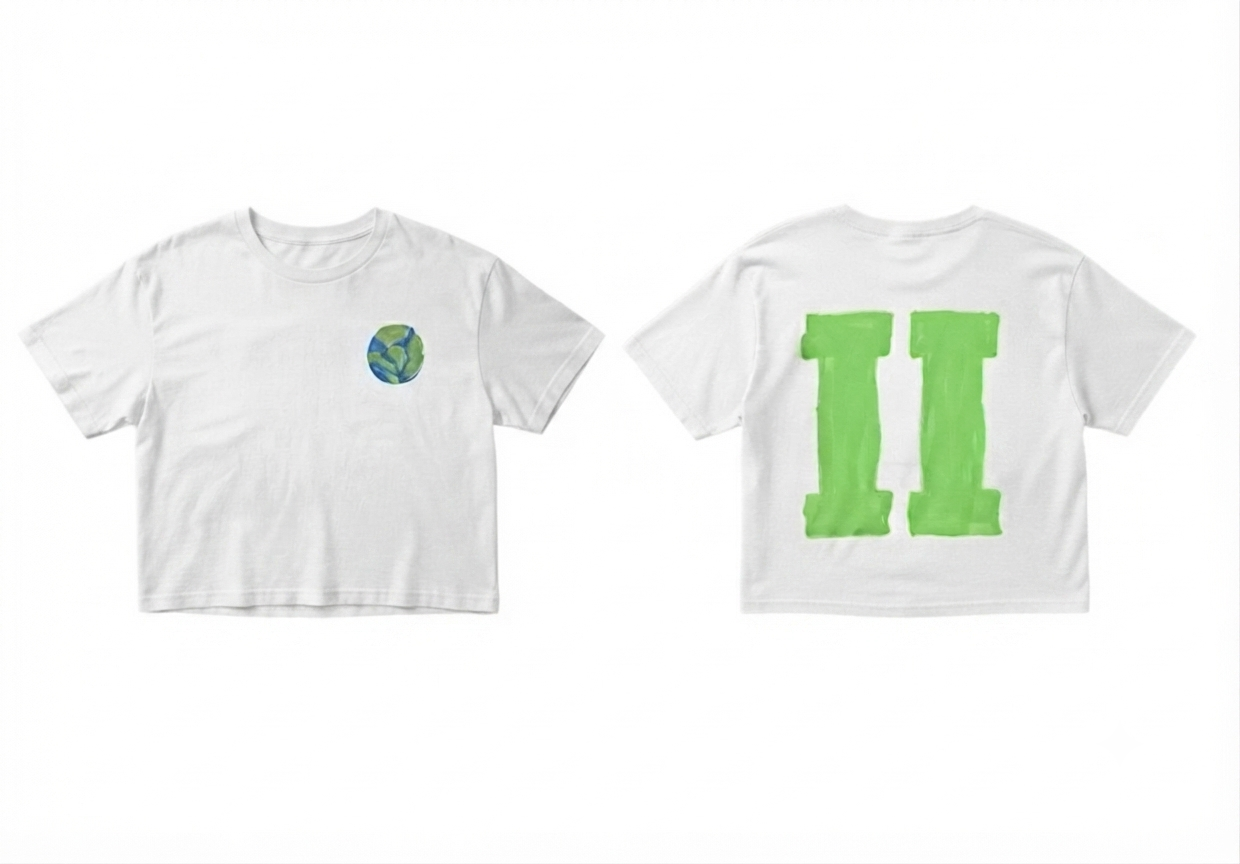 2wotone World Hand Painted Cropped T Shirt
