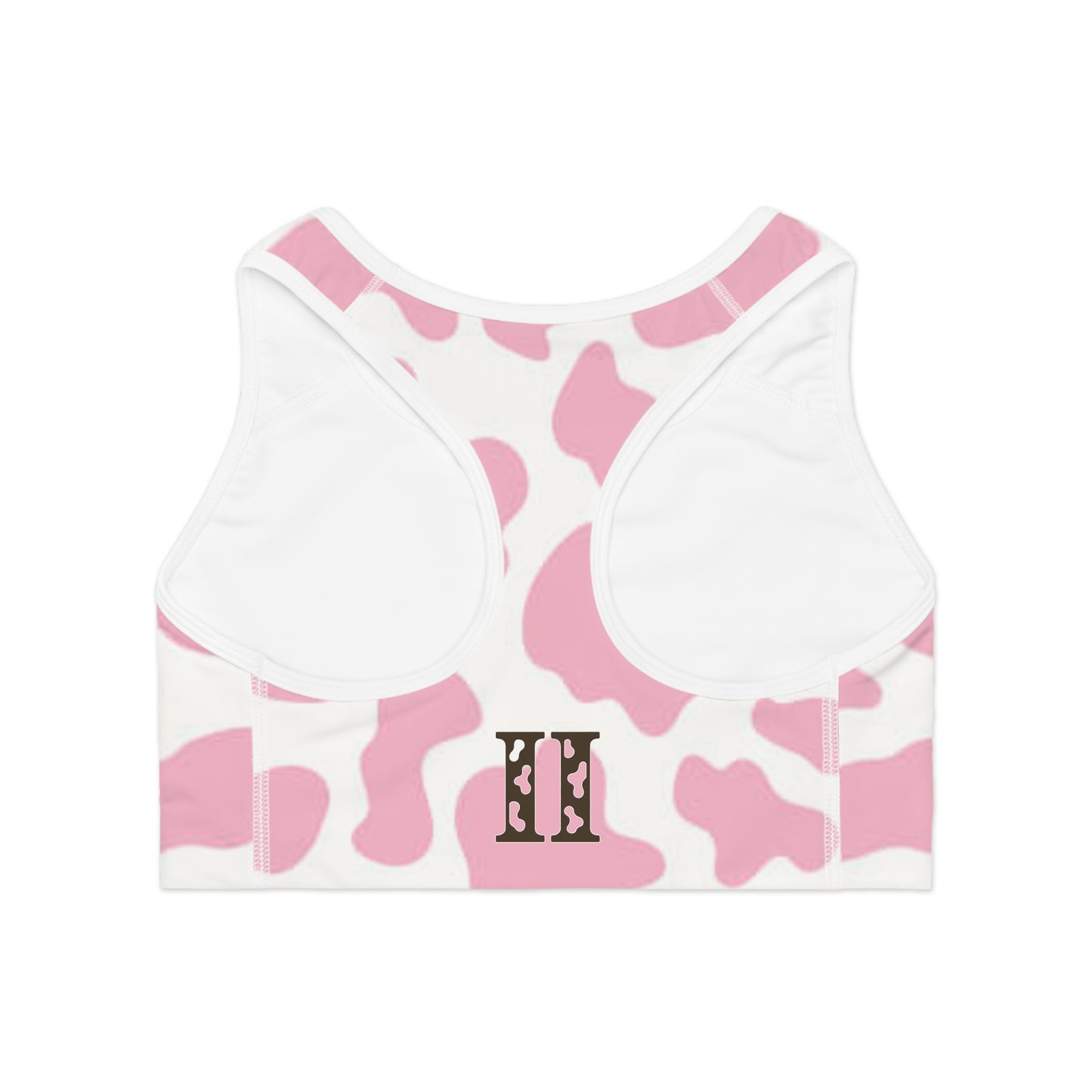 Cute Pink 2wotone Print Sports Bra | Activewear for Gym & Yoga | Gifts for Fitness Lovers, Athleisure, Workout Gear, Trendy Sports Apparel