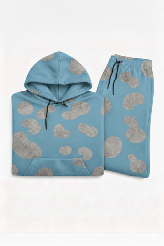 2wotone Baby Blue and Grey Flare Set