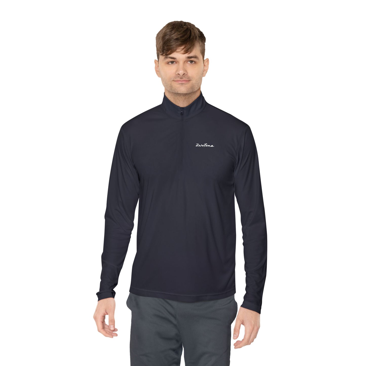 Unisex Quarter-Zip Pullover with Stylish Monogram, Casual Layering, Great for Fall, Gift for Him/Her, Sporty Comfort Wear