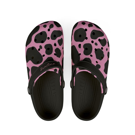 Women’s 2wotone Print Pink & Black Foam Clogs
