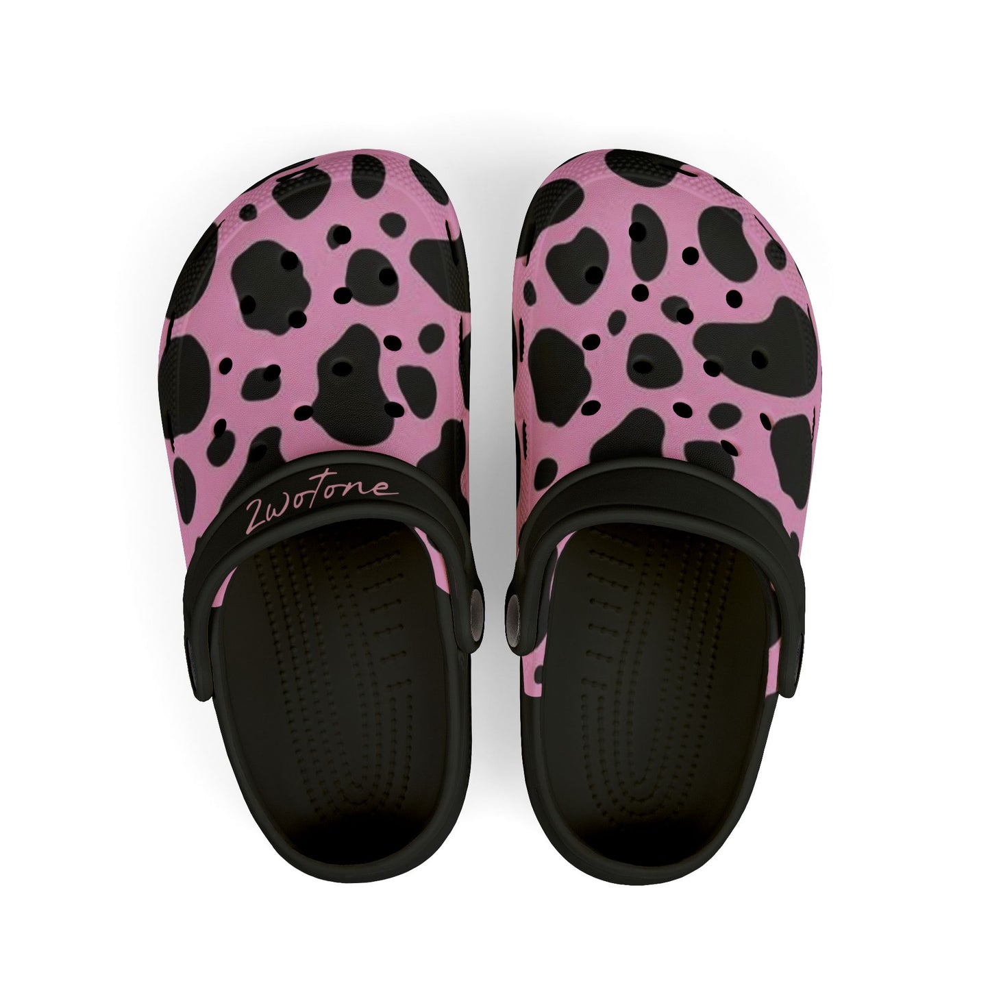 Kids 2wotone Print Pink & Black Clogs