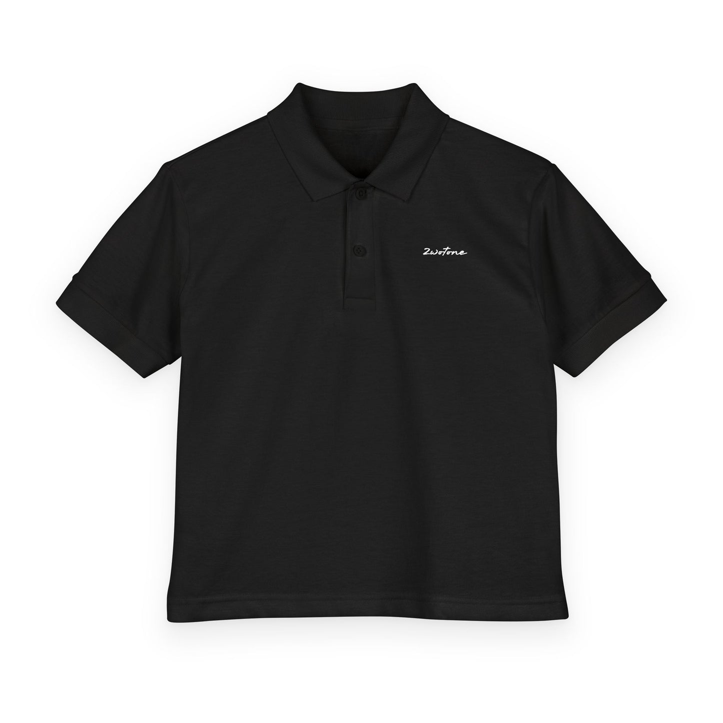 2wotone White Signature Youth Polo Shirt Embroidery