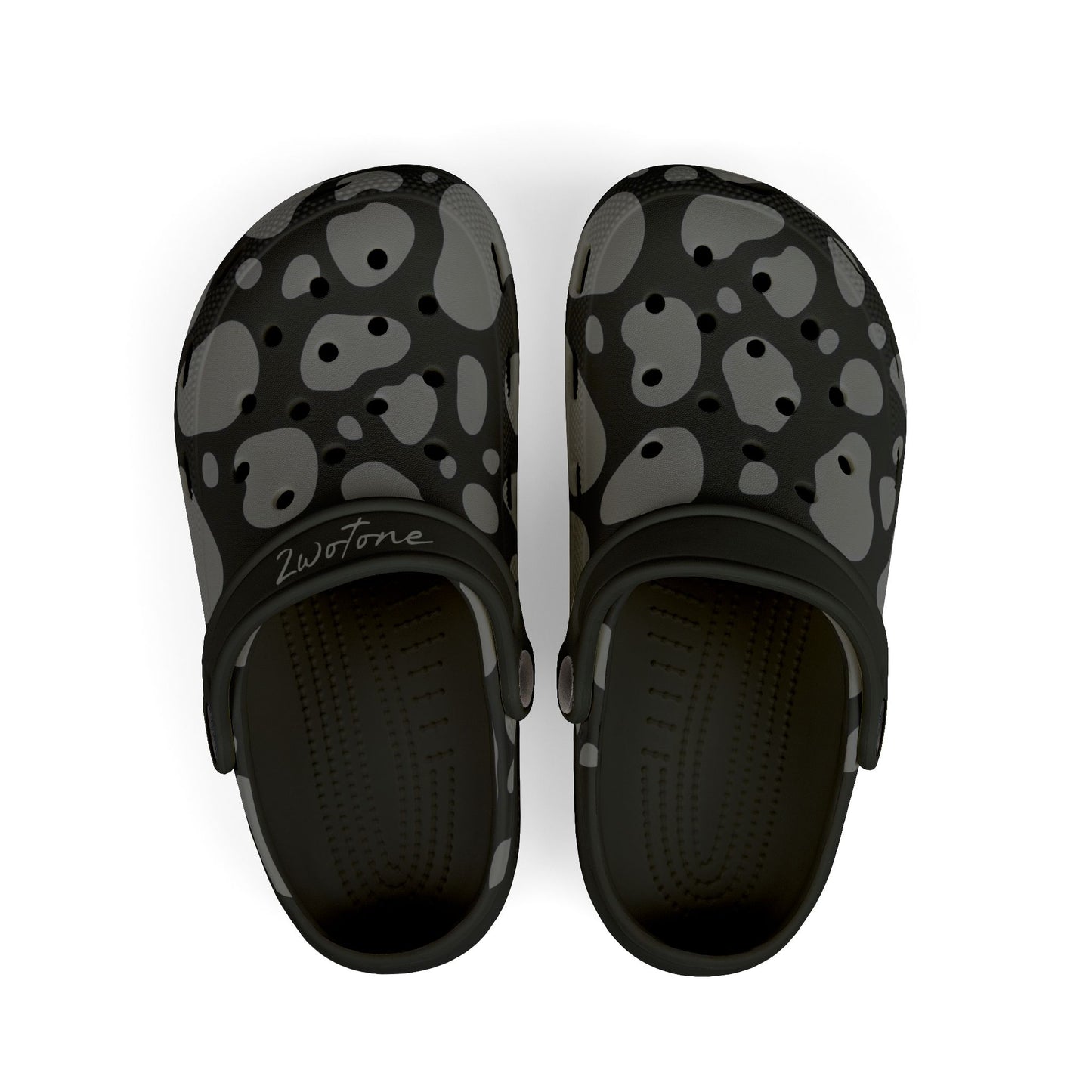 Kids 2wotone Print Grey & Black Foam Clogs