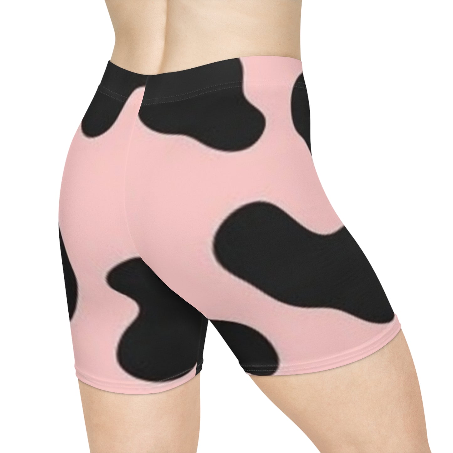 Stylish Viti Women's Biker Shorts, Trendy Activewear, Cow Print Leggings, Summer Workout Gear, Fitness Apparel, Casual Lounge Wear