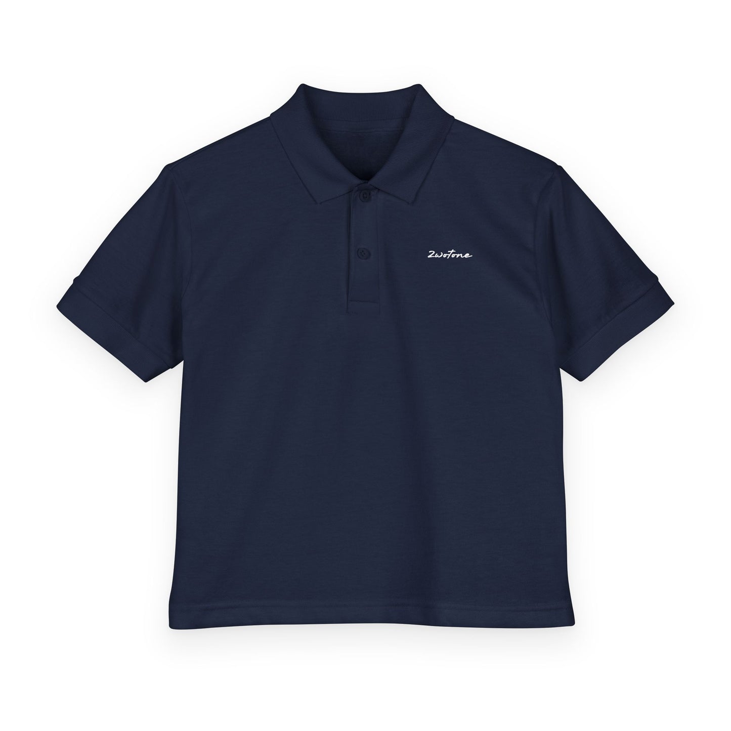 2wotone White Signature Youth Polo Shirt Embroidery