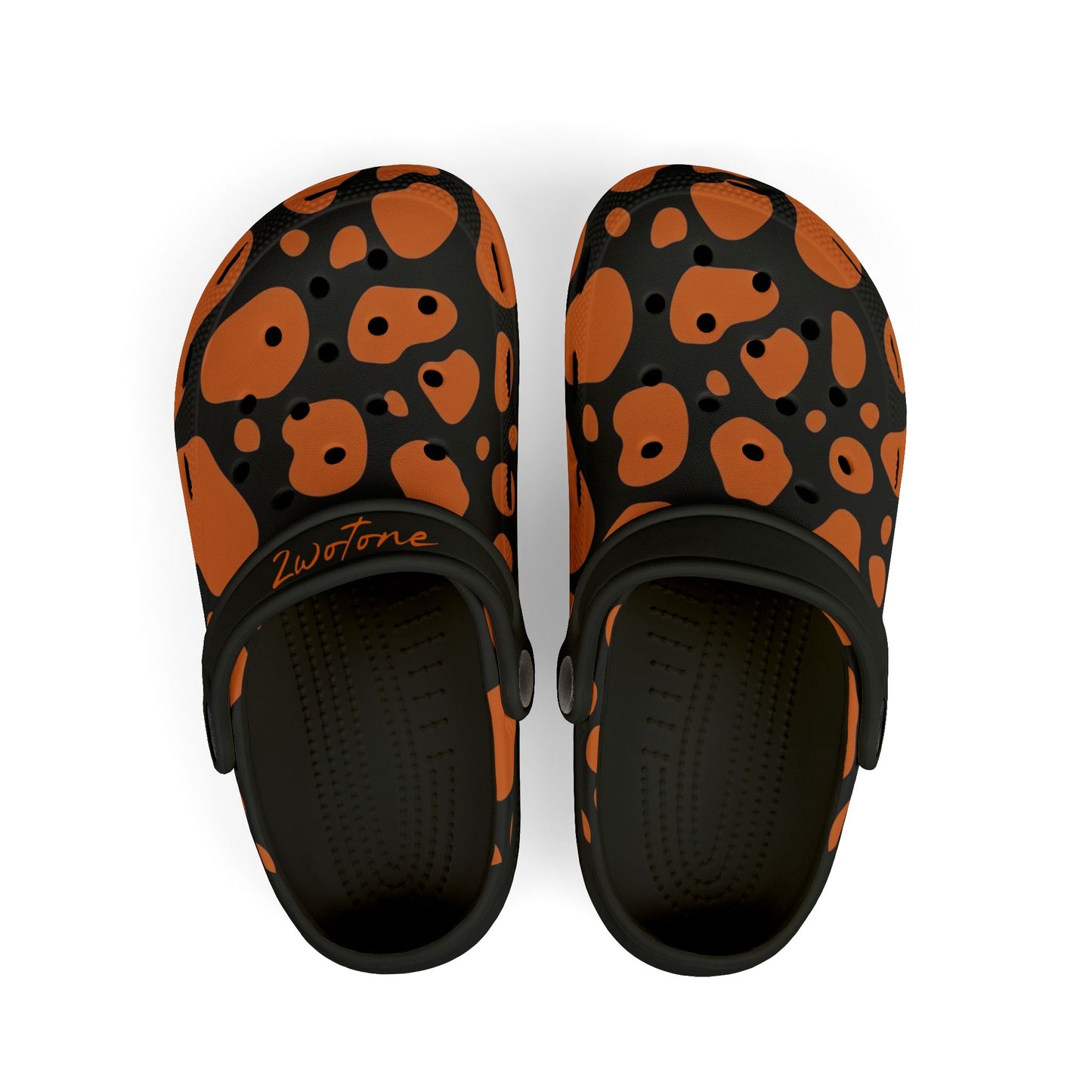 Kids 2wotone Print Orange & Black Foam Clogs