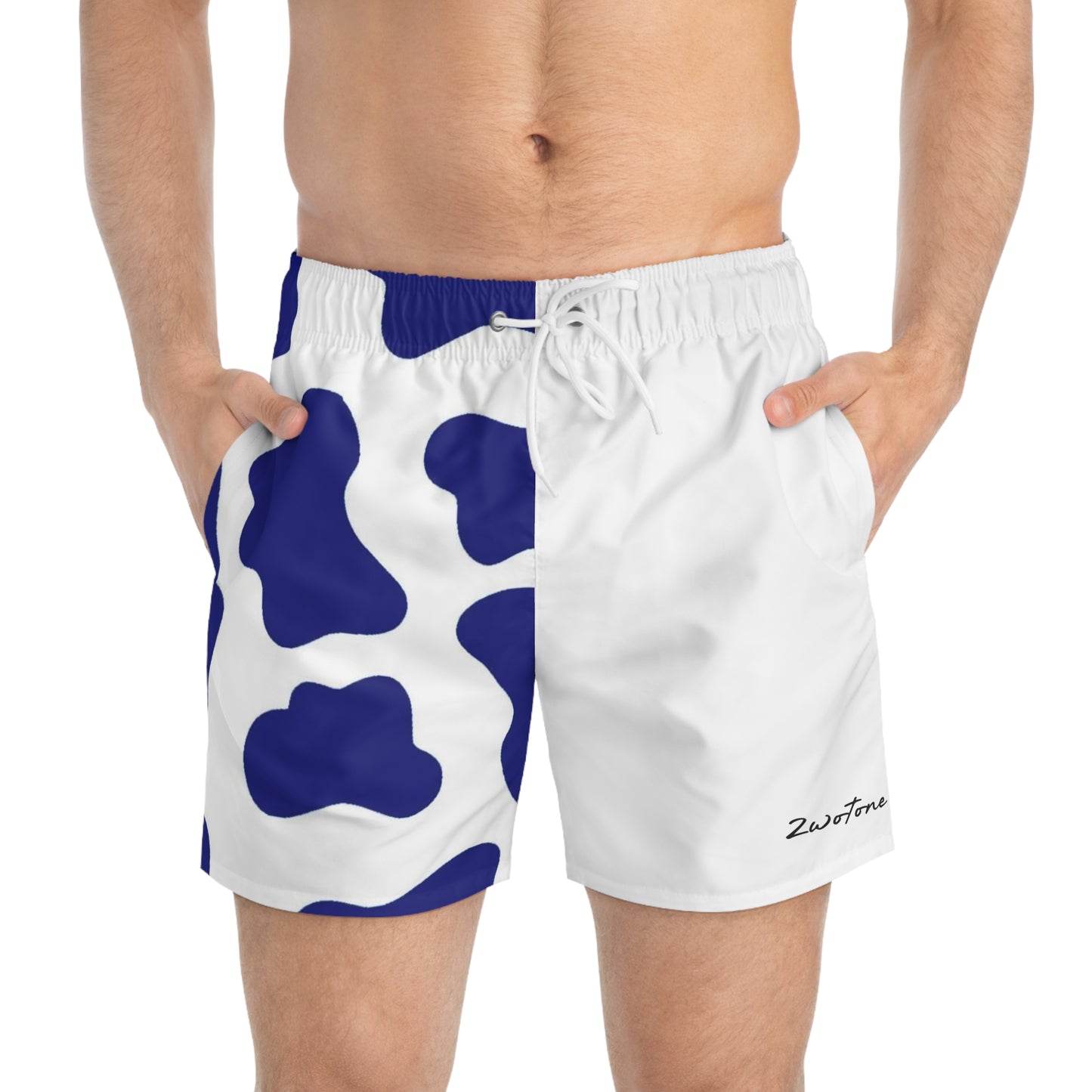 Stylish Half $ Half Swim Trunks for Summer Fun, Beachwear, Pool Party Attire, Vacation Essentials, Boys and Men Swim Shorts