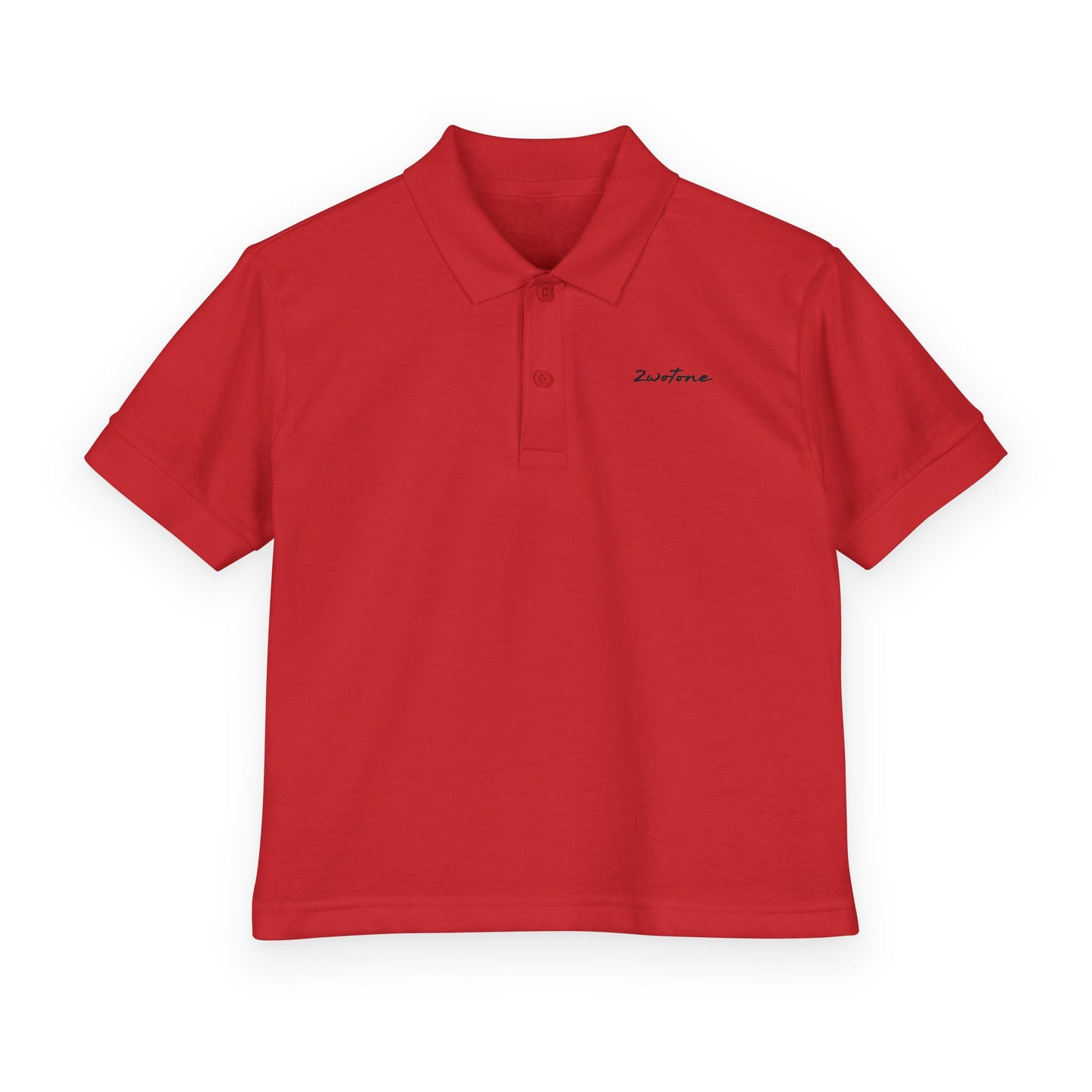 2wotone Black Signature Youth Polo Shirt Embroidery