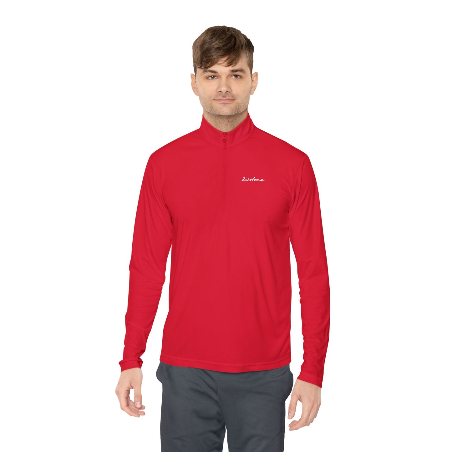 Unisex Quarter-Zip Pullover with Stylish Monogram, Casual Layering, Great for Fall, Gift for Him/Her, Sporty Comfort Wear
