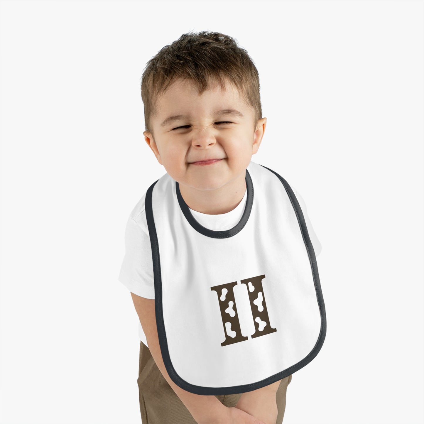 Baby Jersey Bib with Contrast Trim and Custom Initial 'H', Personalized Baby Gift, Cute Bib for Infants, Baby Shower Present, Toddler [...]
