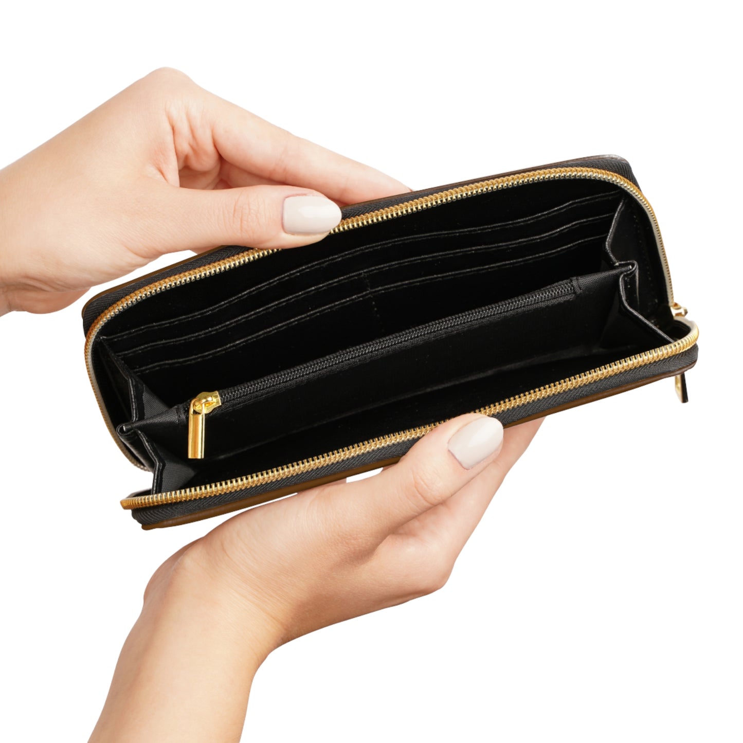 2wotone Brown Leather Zipper Wallet