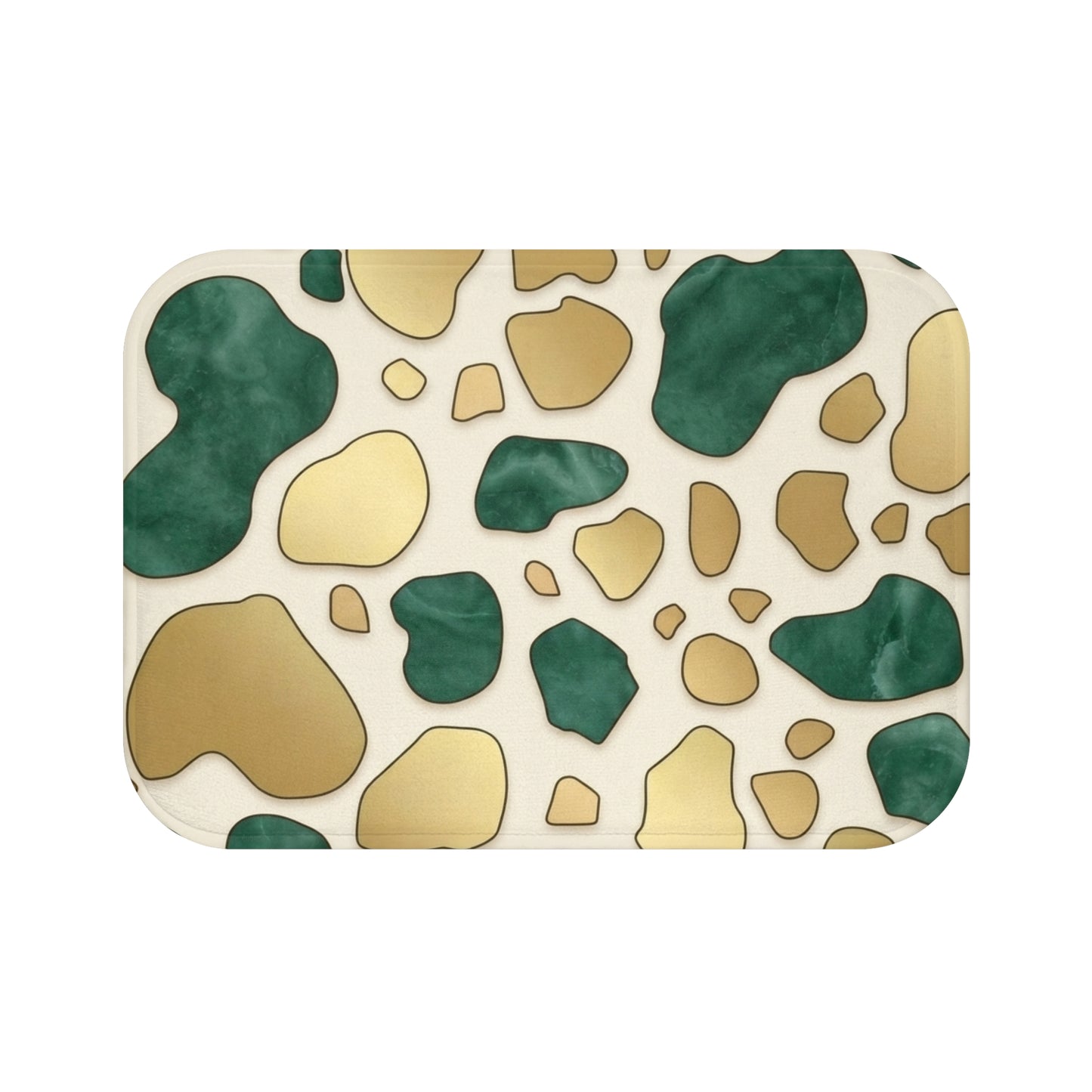 Green & Gold 2wotone Print Bath Mat — Luxe 2wotone Print Bathroom Rug