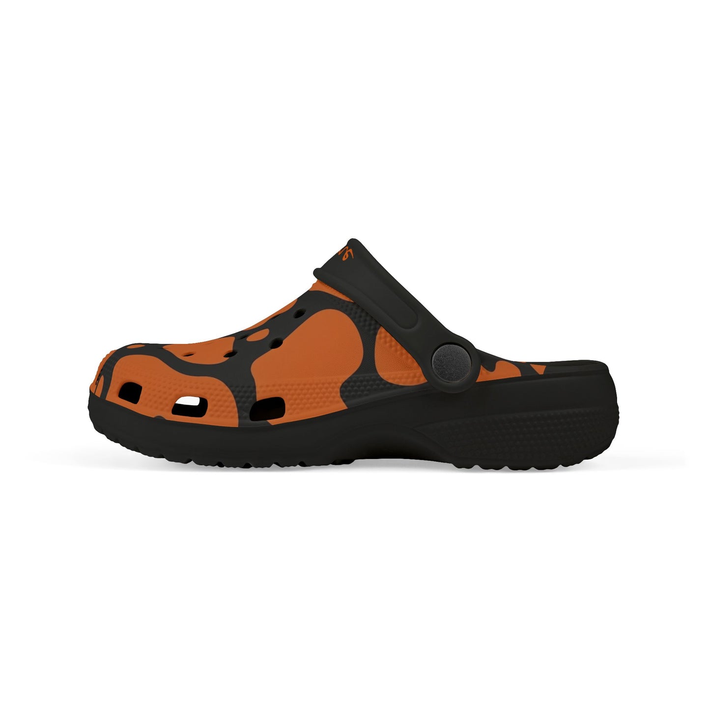 Kids 2wotone Print Orange & Black Foam Clogs