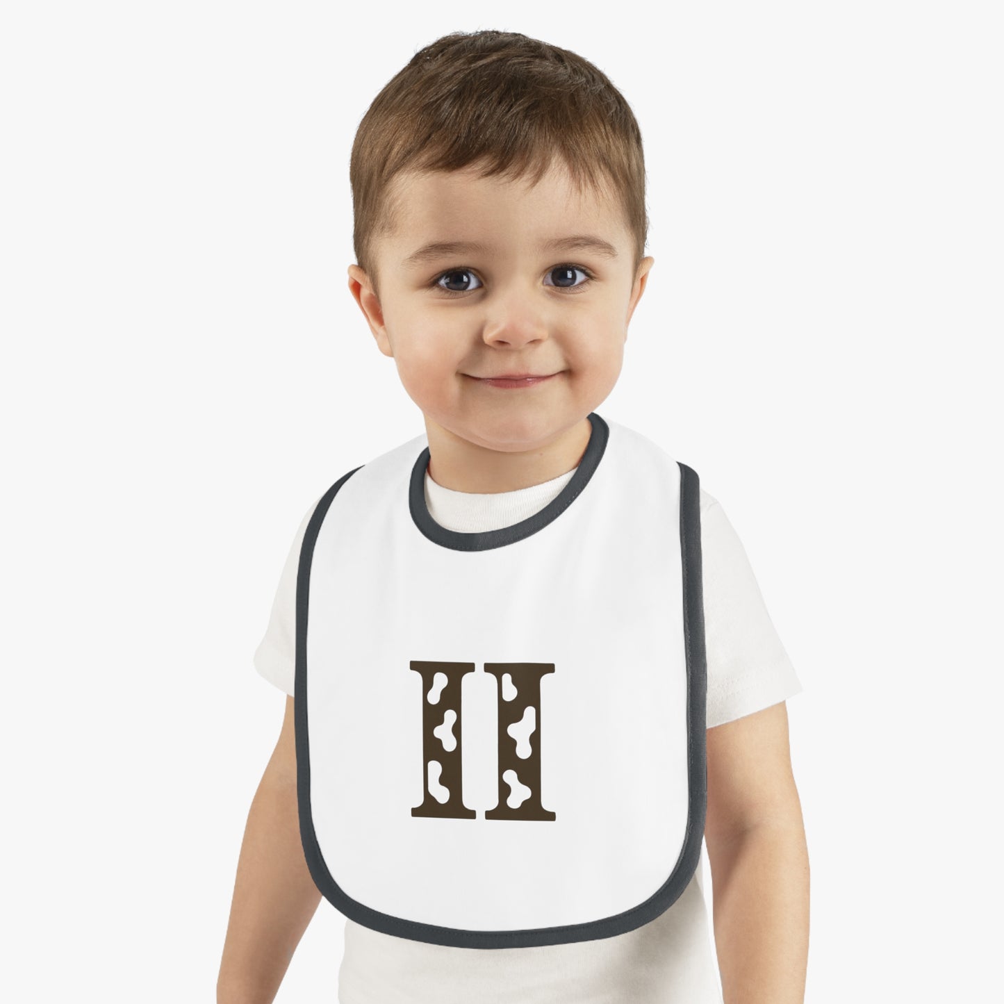 Baby Jersey Bib with Contrast Trim and Custom Initial 'H', Personalized Baby Gift, Cute Bib for Infants, Baby Shower Present, Toddler [...]