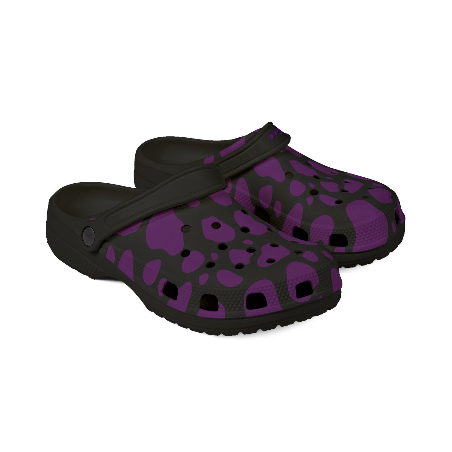 Women’s 2wotone Print Purple & Black  Foam Clogs
