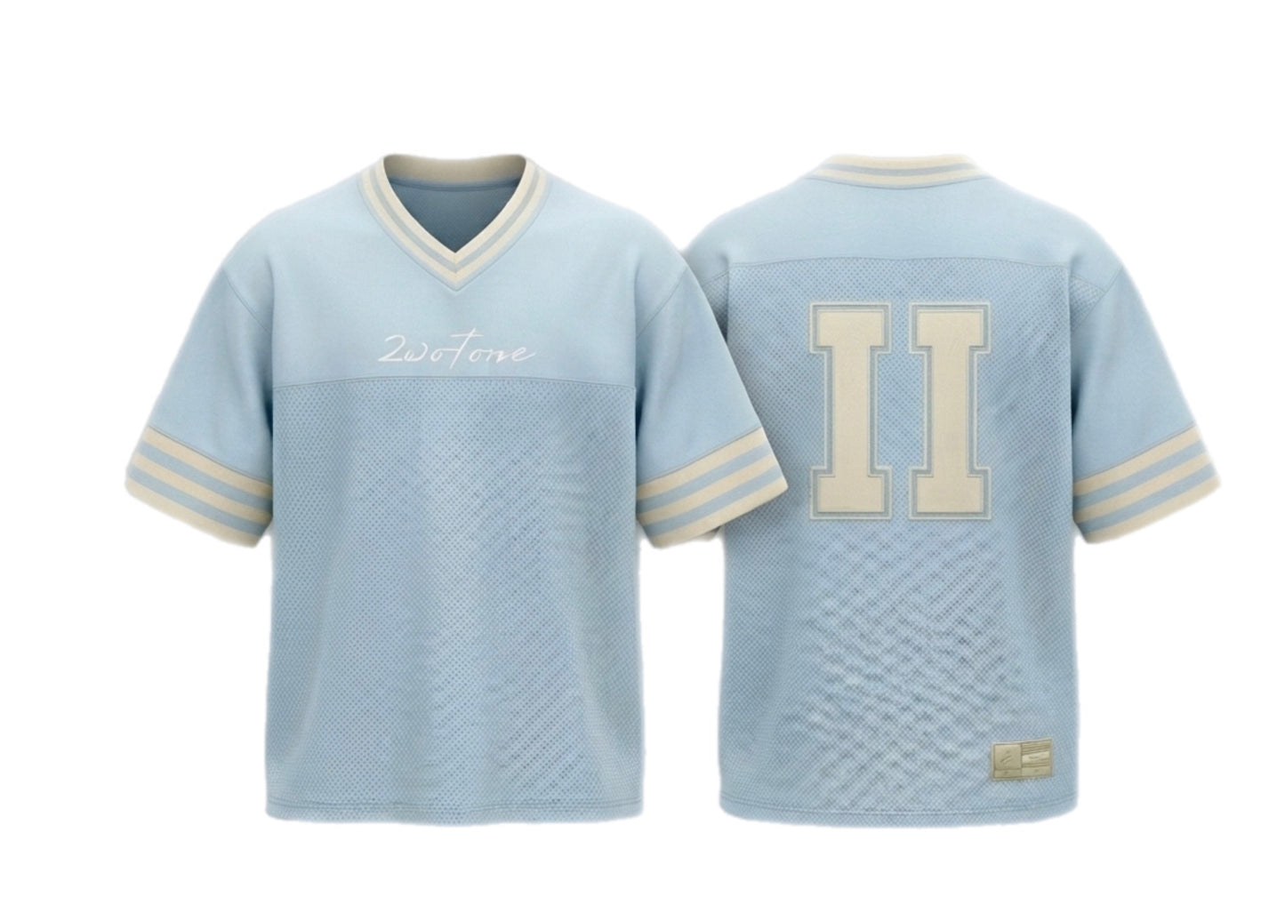 2wotone Varsity Light Blue and Creme Jersey