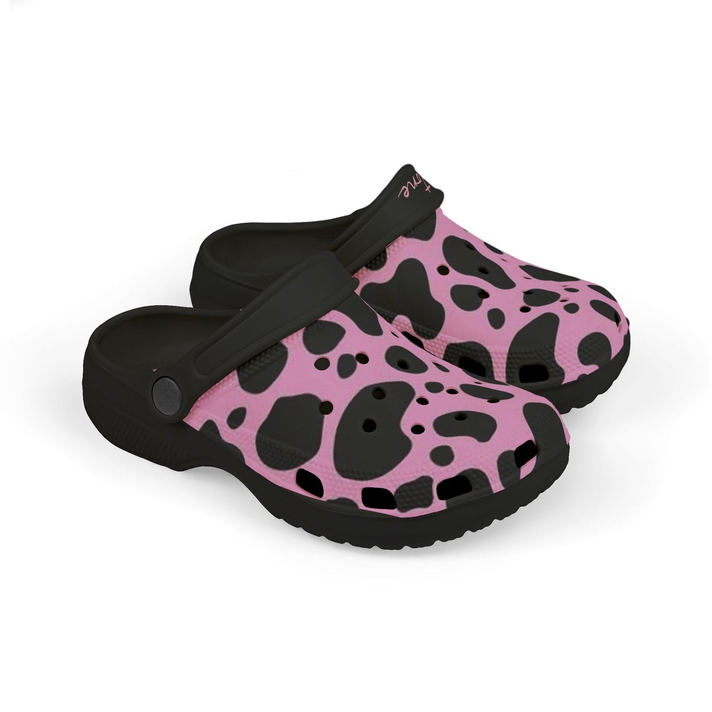 Kids 2wotone Print Pink & Black Clogs