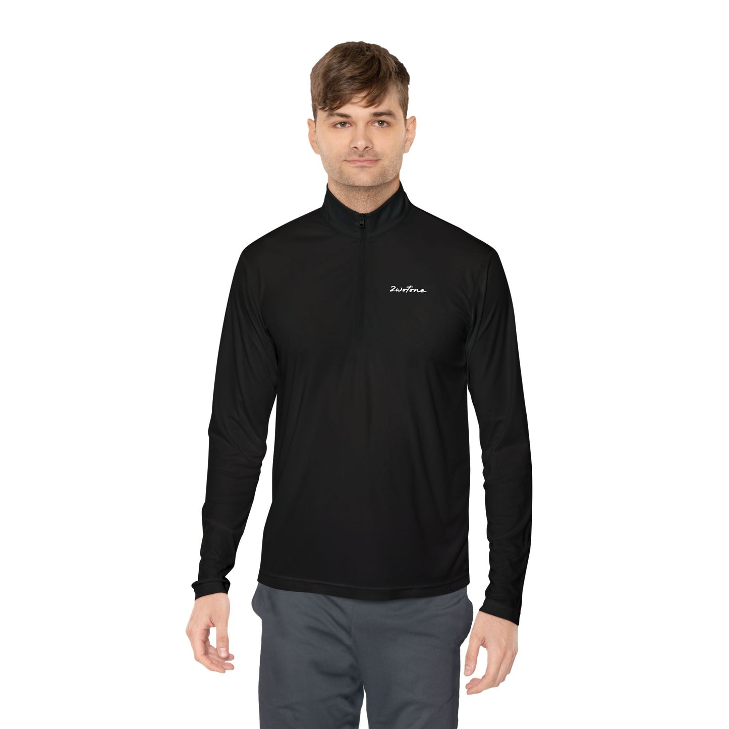 Unisex Quarter-Zip Pullover with Stylish Monogram, Casual Layering, Great for Fall, Gift for Him/Her, Sporty Comfort Wear
