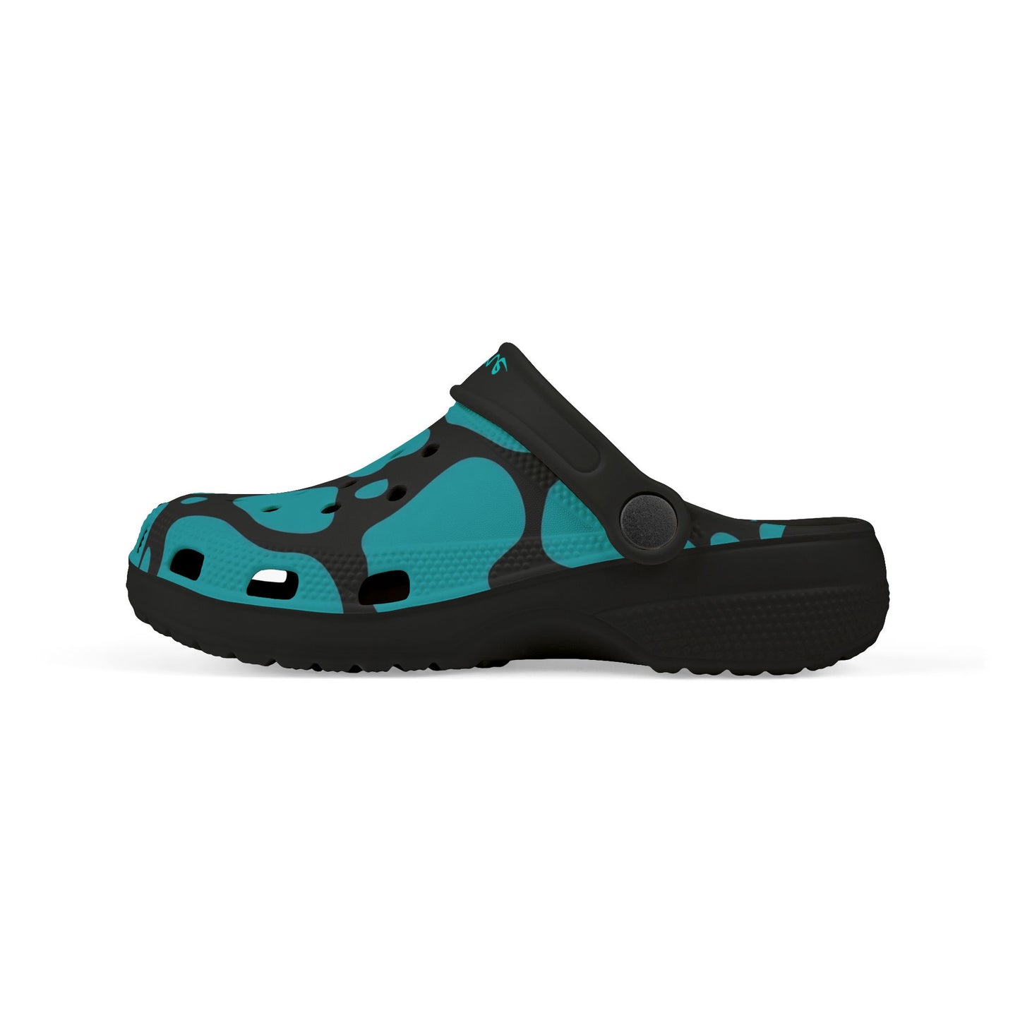 Kids 2wotone Print Turquoise & Black Foam Clogs