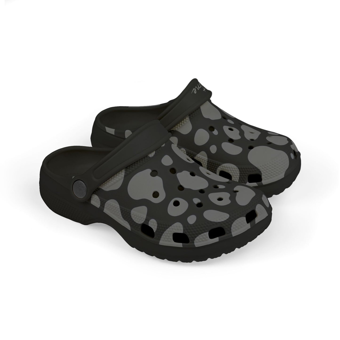 Kids 2wotone Print Grey & Black Foam Clogs