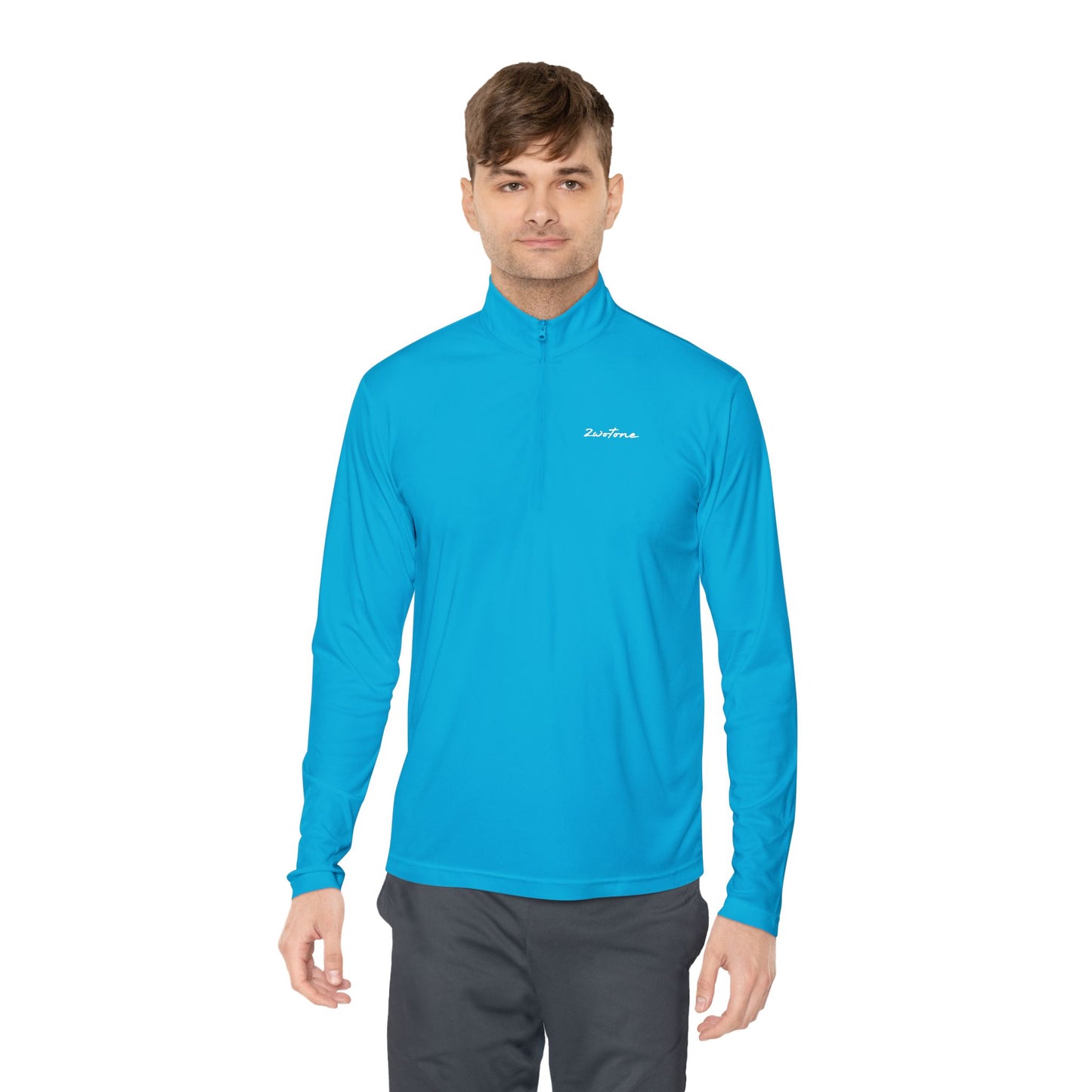 Unisex Quarter-Zip Pullover with Stylish Monogram, Casual Layering, Great for Fall, Gift for Him/Her, Sporty Comfort Wear