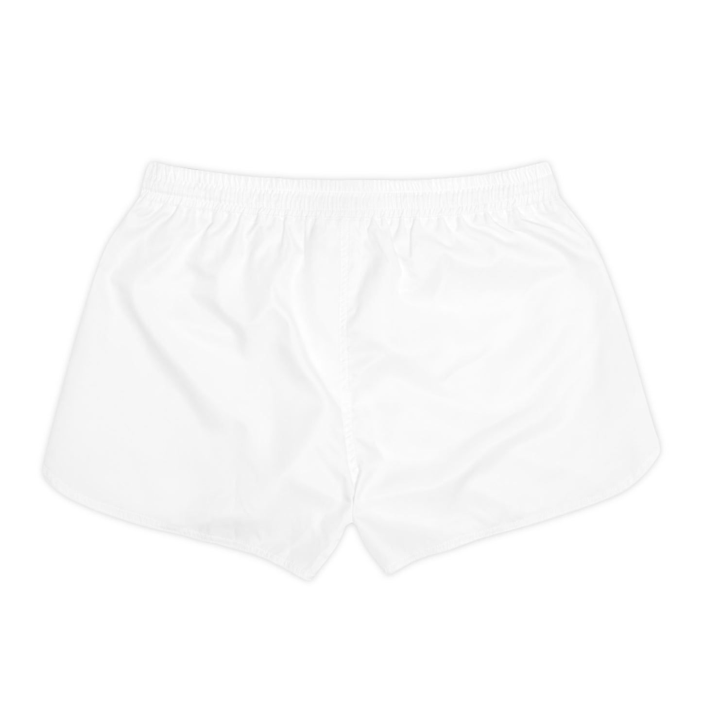 White 2wotone Signature Women's Casual Shorts — Minimal Script Logo Athletic Lounge Shorts