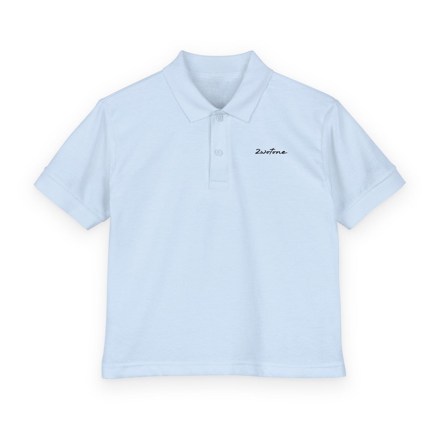 2wotone Black Signature Youth Polo Shirt Embroidery