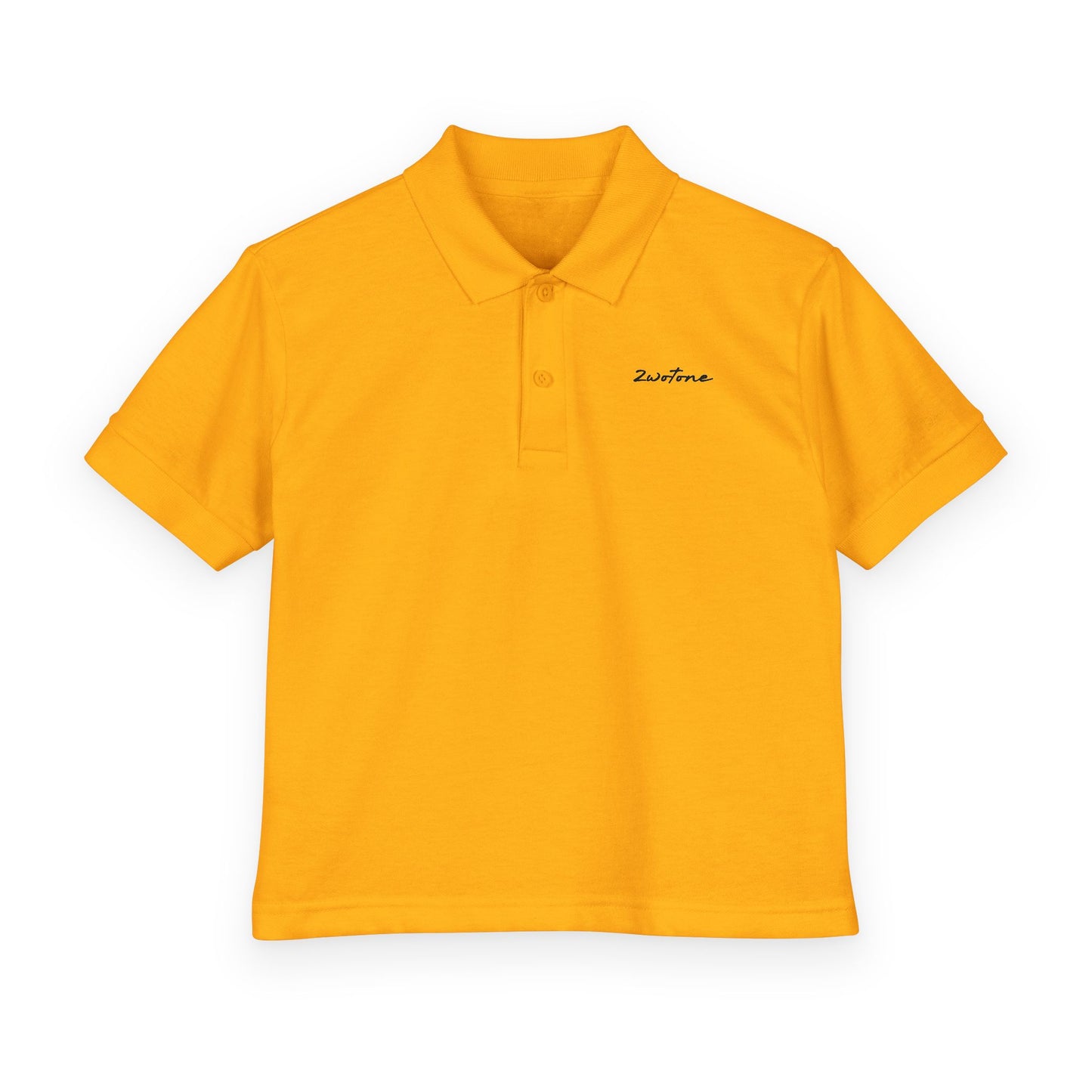 2wotone Black Signature Youth Polo Shirt Embroidery