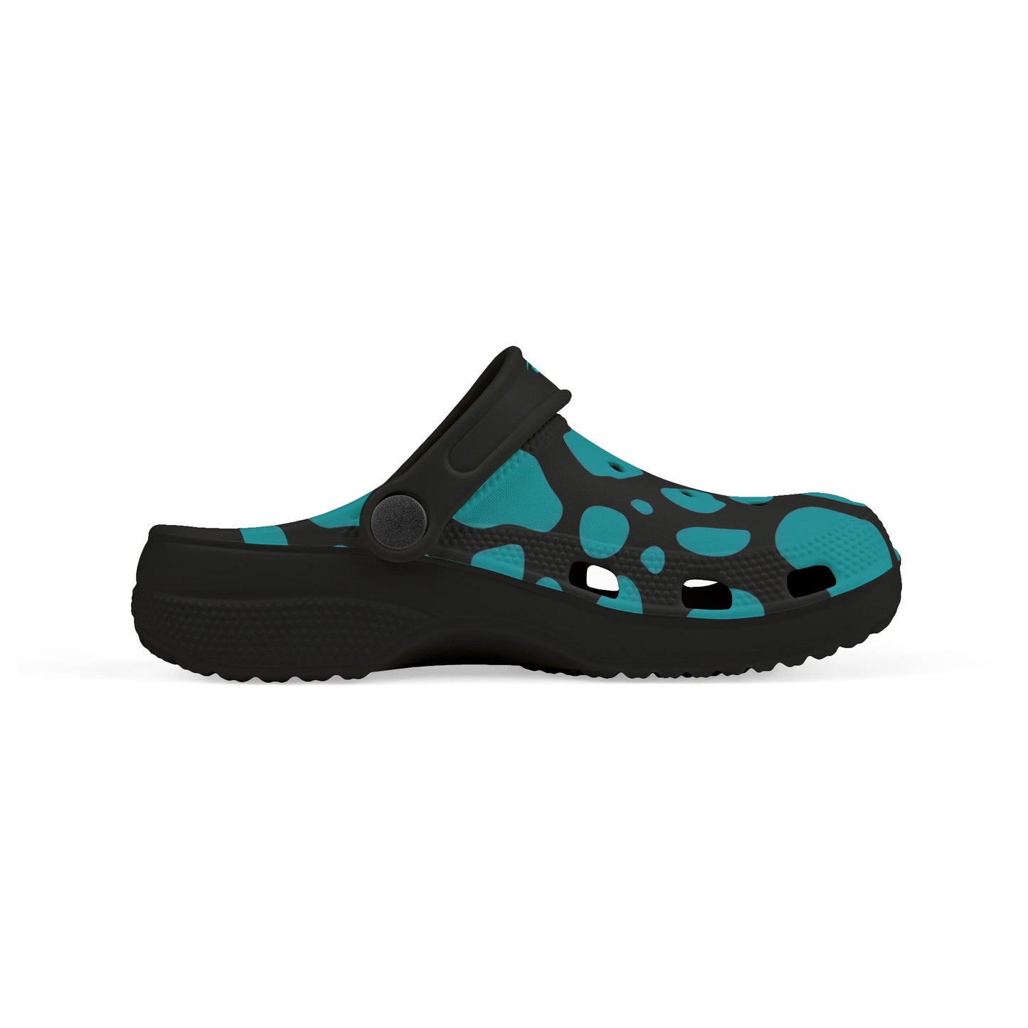 Kids 2wotone Print Turquoise & Black Foam Clogs
