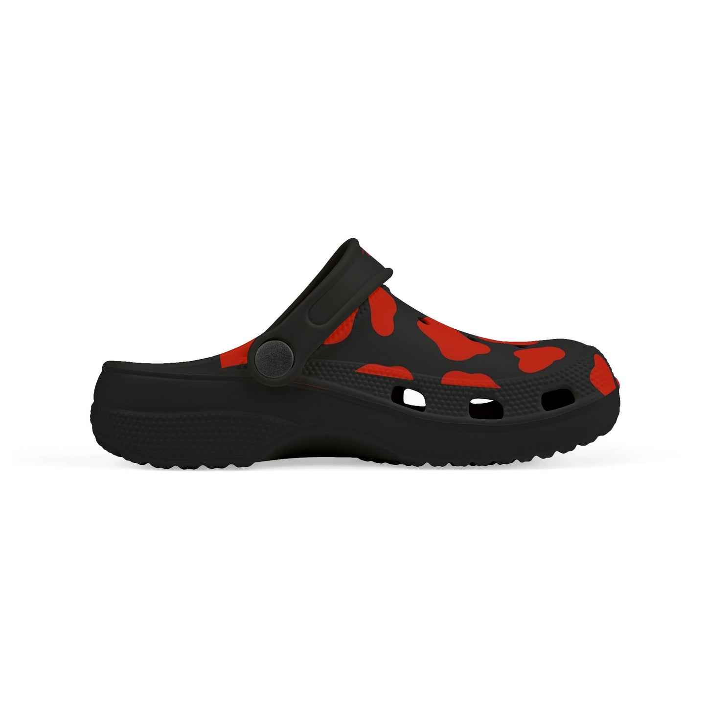 Kids' 2wotone Print Red & Black Foam Clogs - Lightweight Slip-On Shoes
