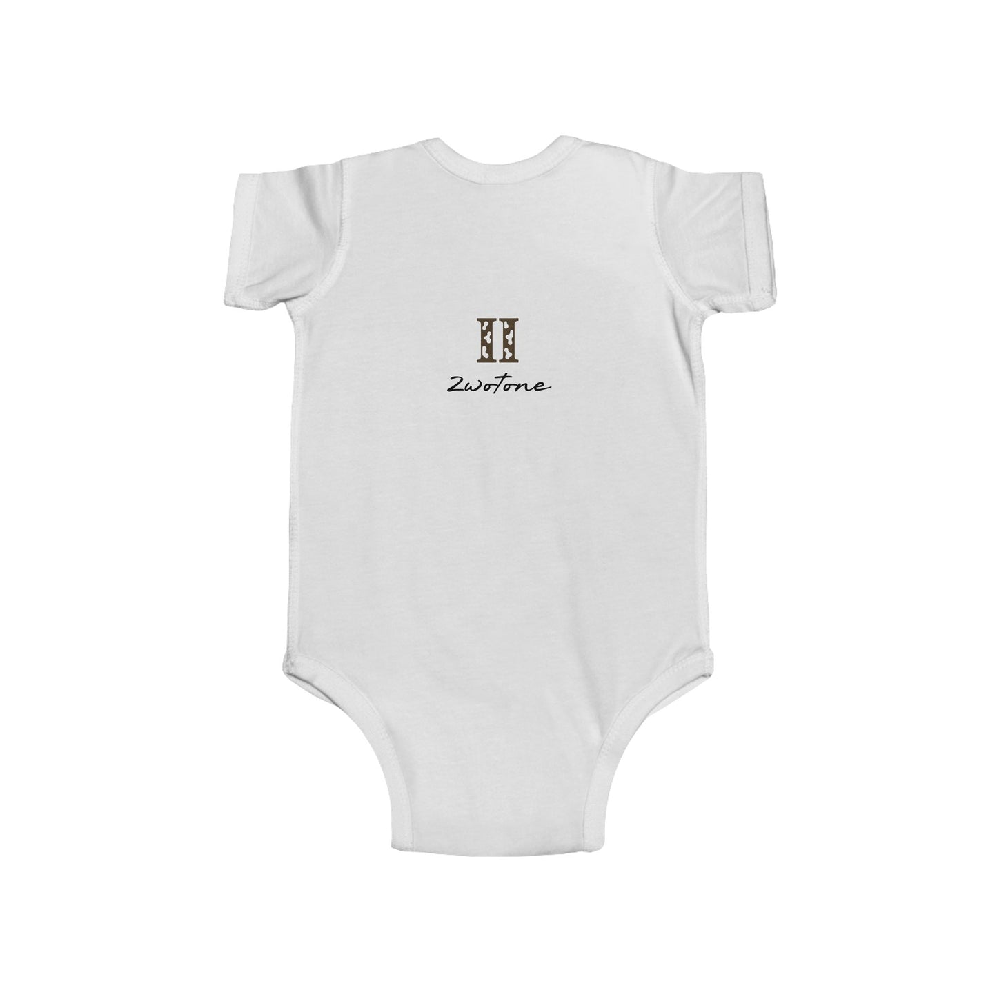 BeYOUtiful Baby Bodysuit with 2wotone Cartoon Graphic Design - Perfect for Cool Infants