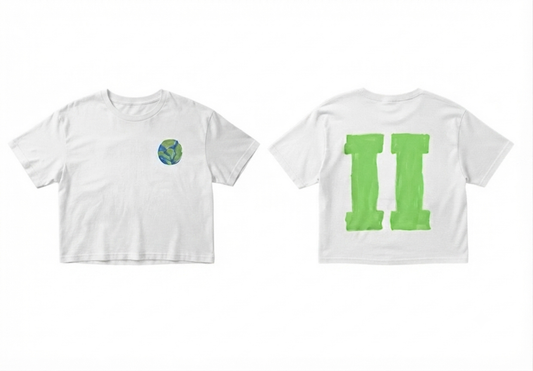 2wotone World Hand Painted Cropped T Shirt