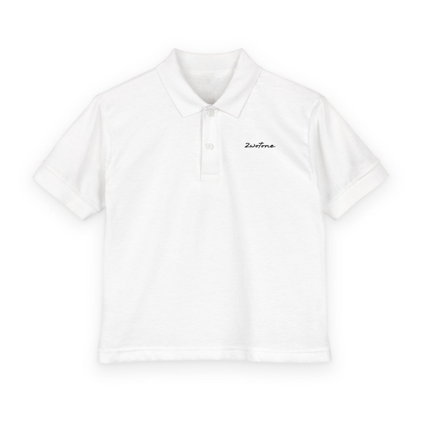 2wotone Black Signature Youth Polo Shirt Embroidery