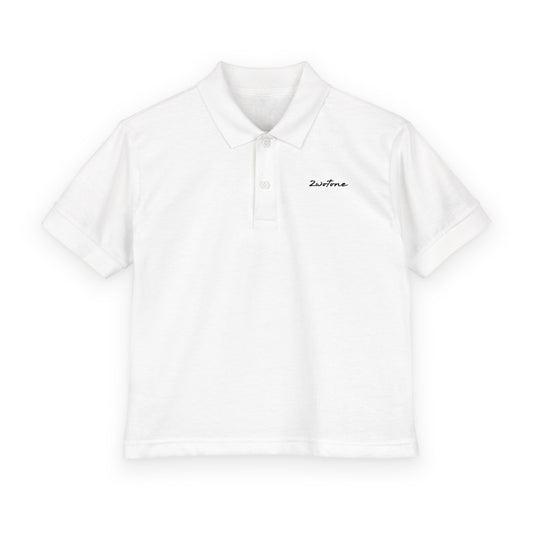 2wotone Black Signature Youth Polo Shirt Embroidery