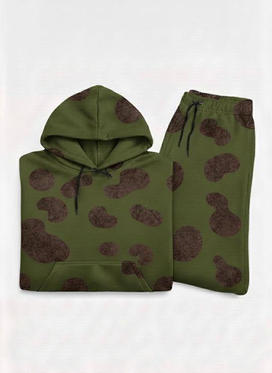 2wotone Olive Green and Brown Flare Set