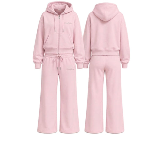 Pink 2wotone Signature Flare Suit